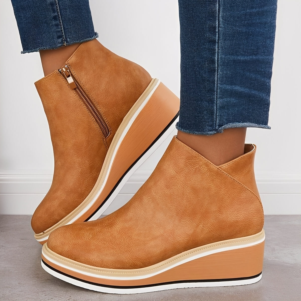 Sorrel - Freizeitstiefel aus Leder mit Reißverschluss für Damen