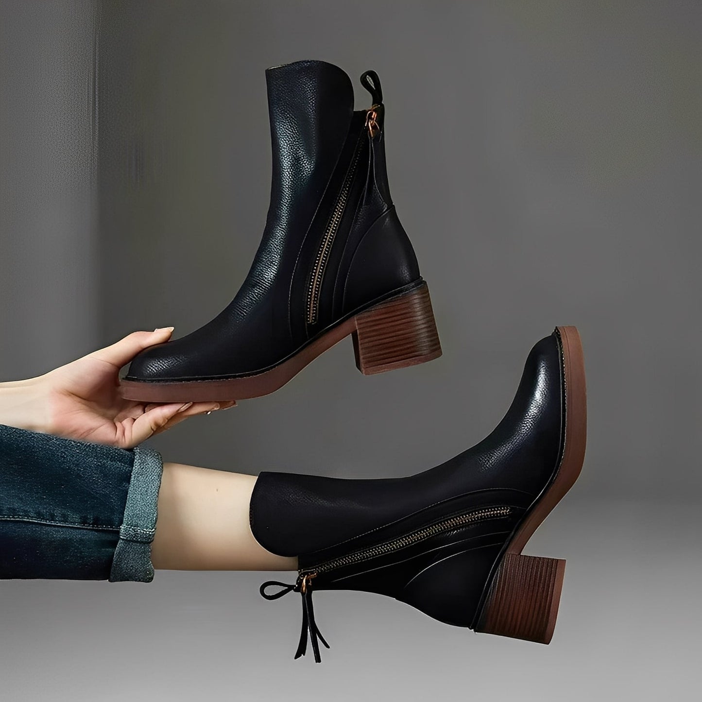 Destini - Elegantes Botas de Couro para Mulheres