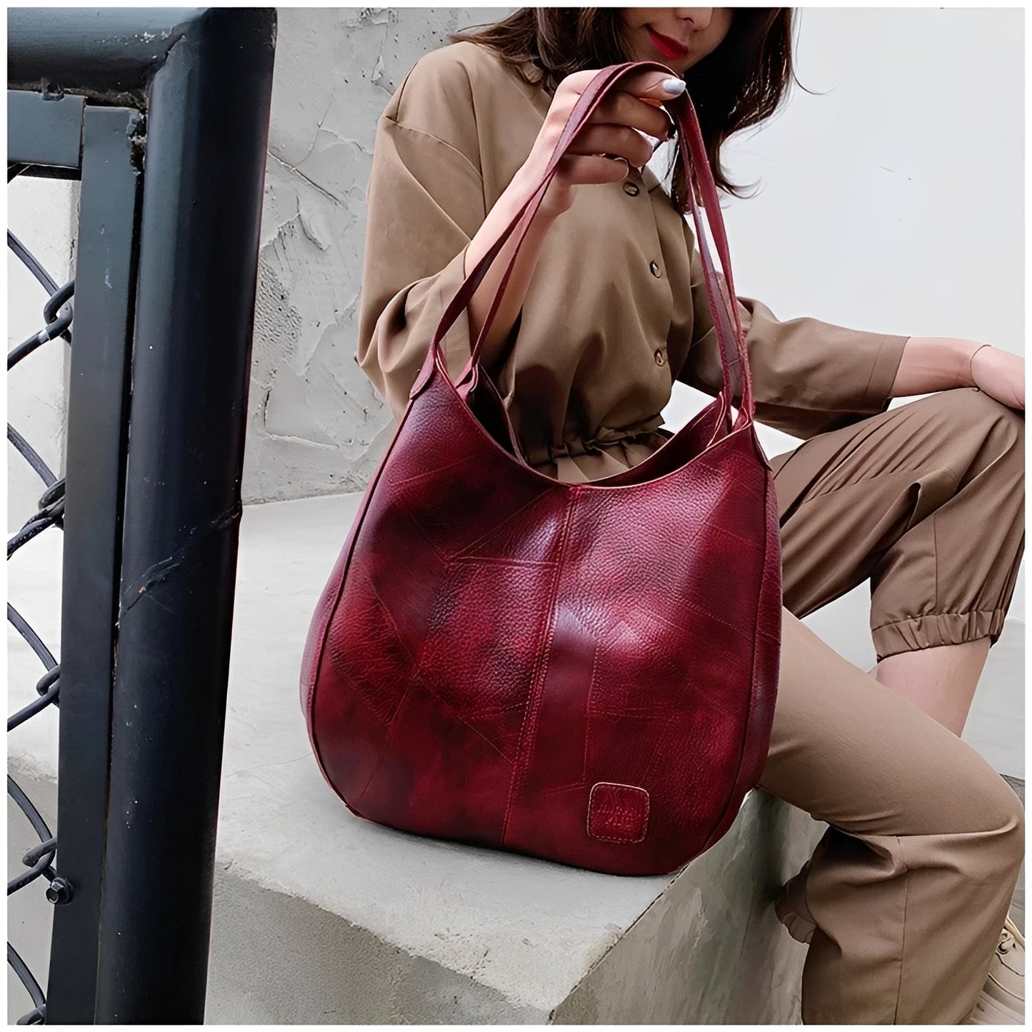 Charlotte - Set aus Taschen aus Vintage-Leder