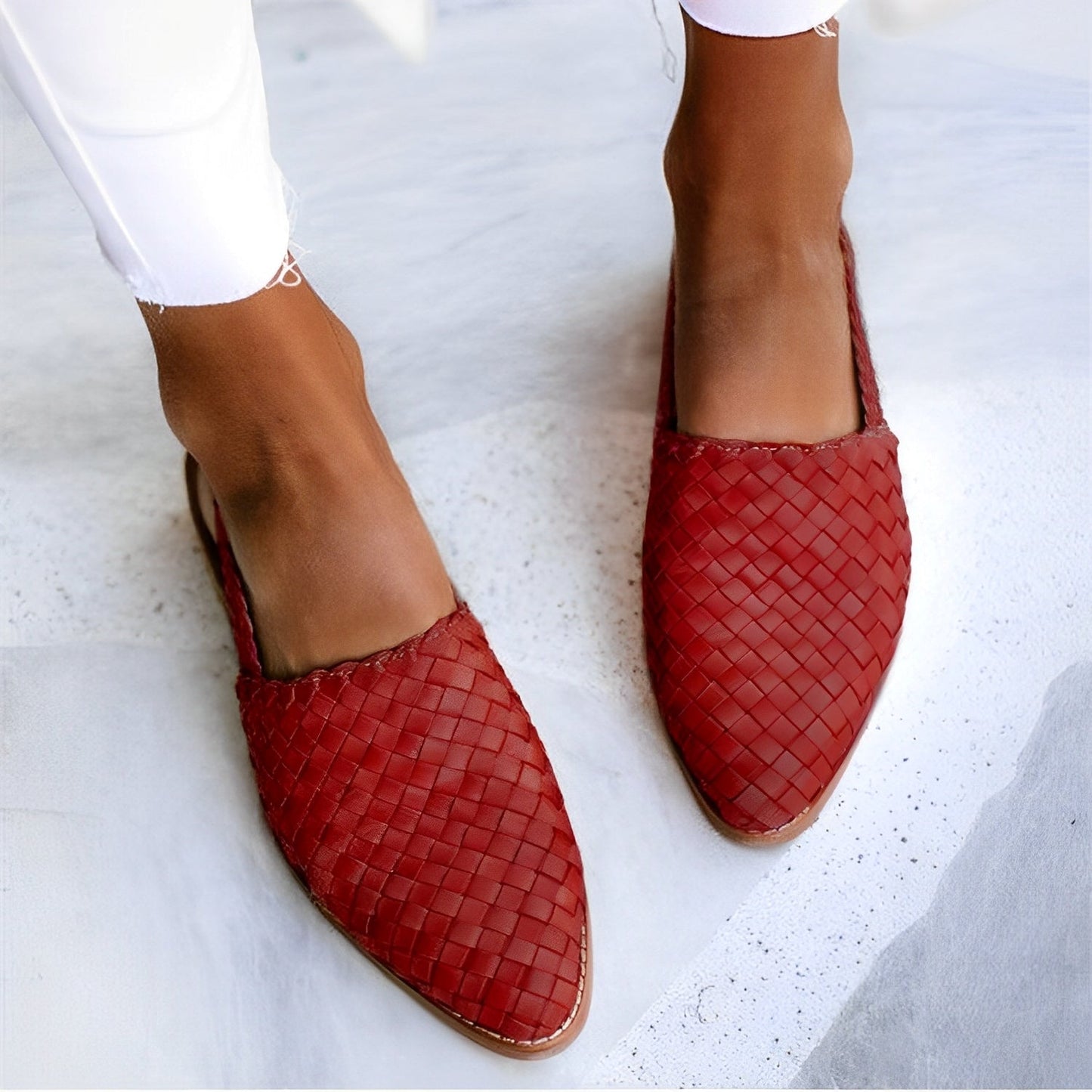 Fiona – Sapatos Rasos Slingback com Padrão
