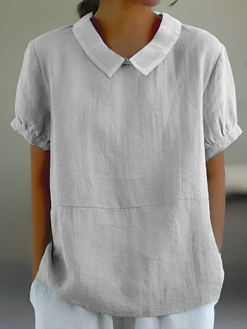 Alina – Blusa Arejada com Gola