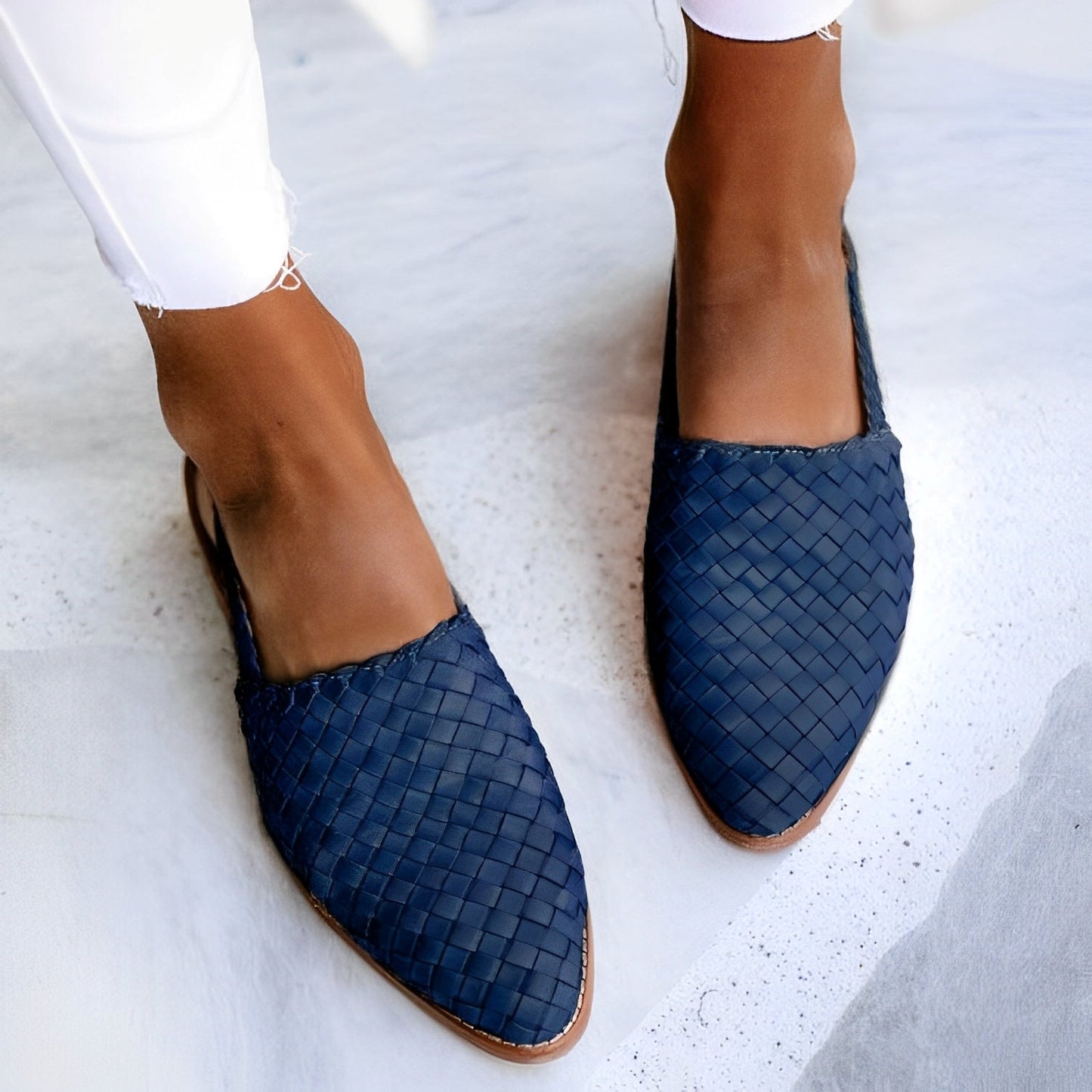 Fiona – Sapatos Rasos Slingback com Padrão