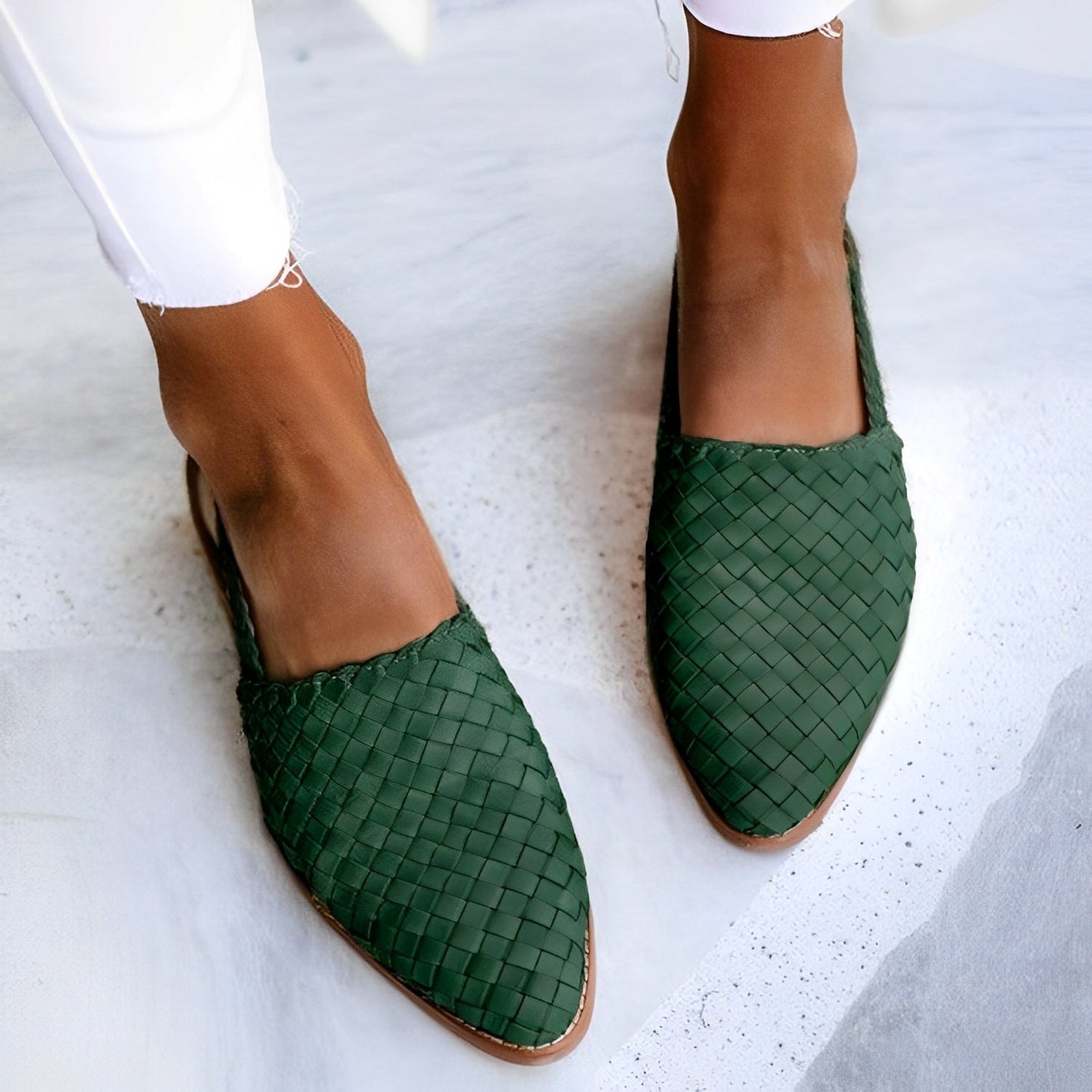 Fiona – Sapatos Rasos Slingback com Padrão