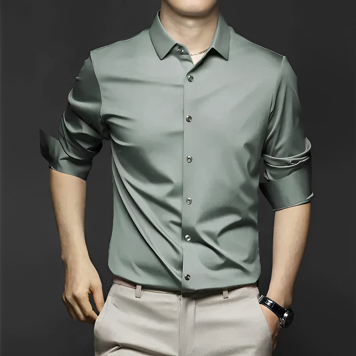Ryan – Camisa sem vincos com estilo para homens