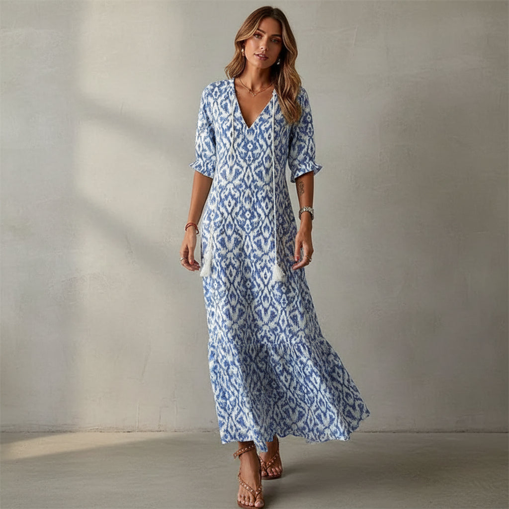 Dianna - Vestido Boho com camuflagem da barriga