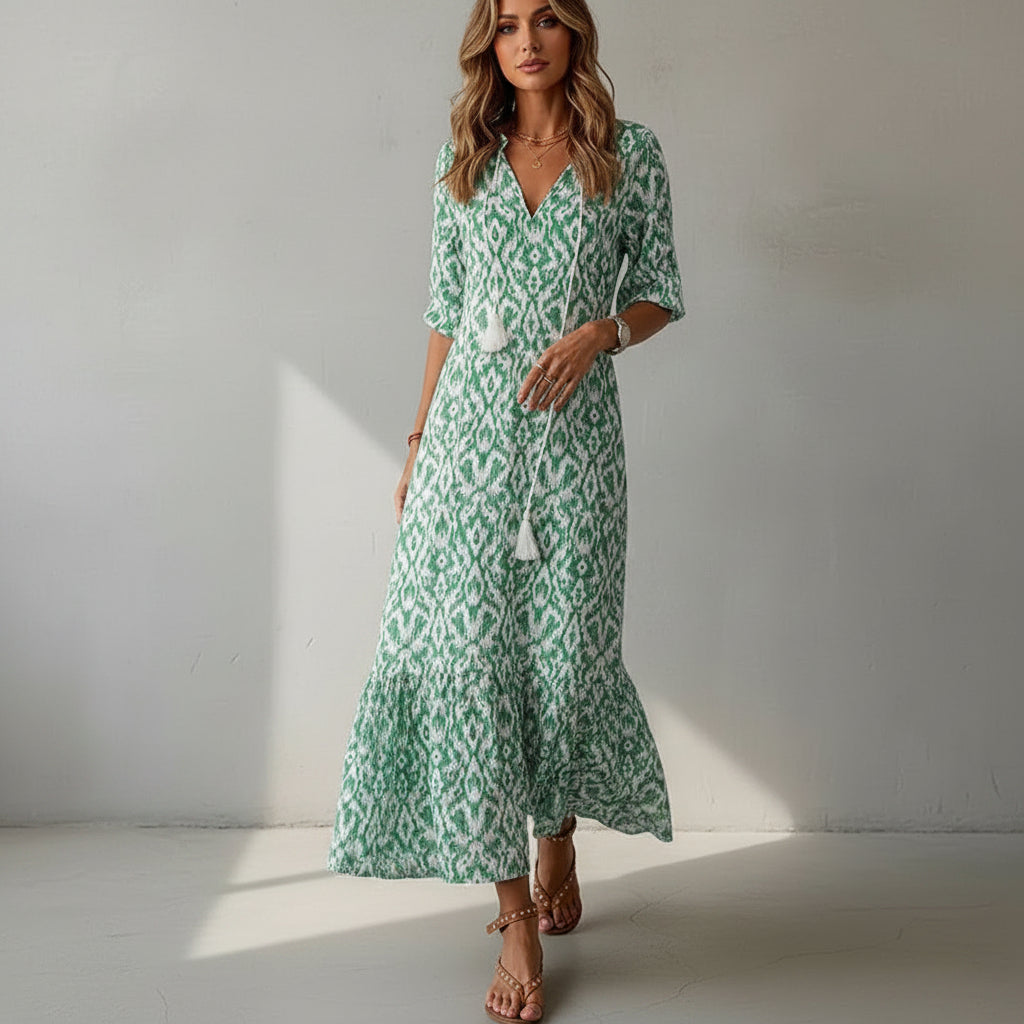 Dianna - Vestido Boho com camuflagem da barriga
