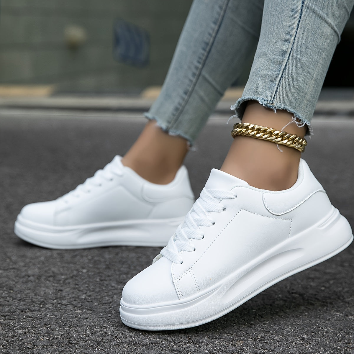 Layla - Tênis branco feminino para estilo do dia a dia