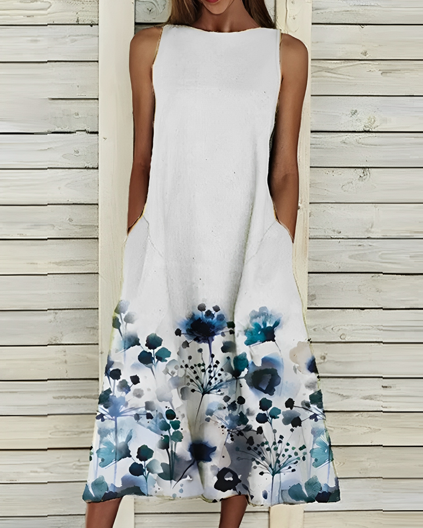 Marlene – Vestido Midi com Estampa de Flores