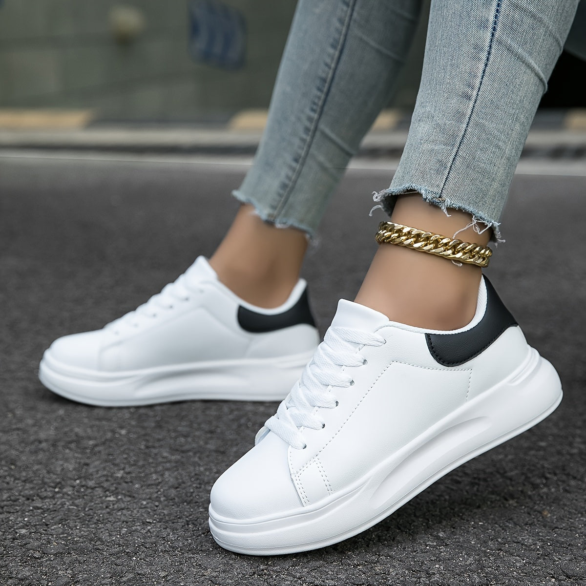 Layla - Tênis branco feminino para estilo do dia a dia
