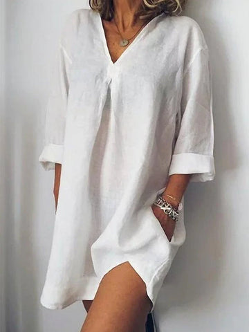 Iona – Vestido leve com decote em V para dias de verão