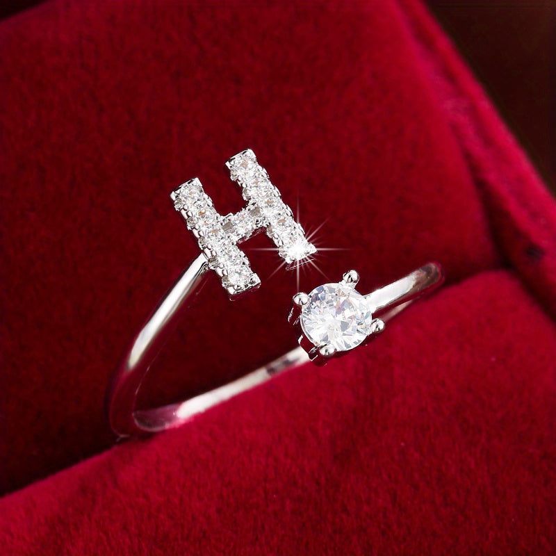 Nova – Bague aberta moderna com inicial