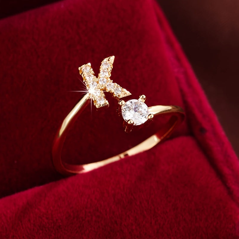Nova – Bague aberta moderna com inicial