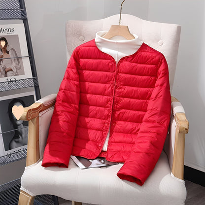 Ramona - Casual, leve jaqueta de penas para mulheres