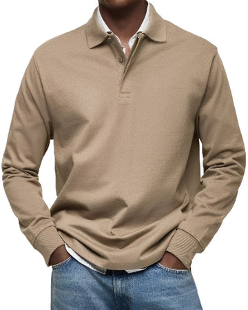 Rowan - Elegante Camisa Polo de Manga Longa para Homens