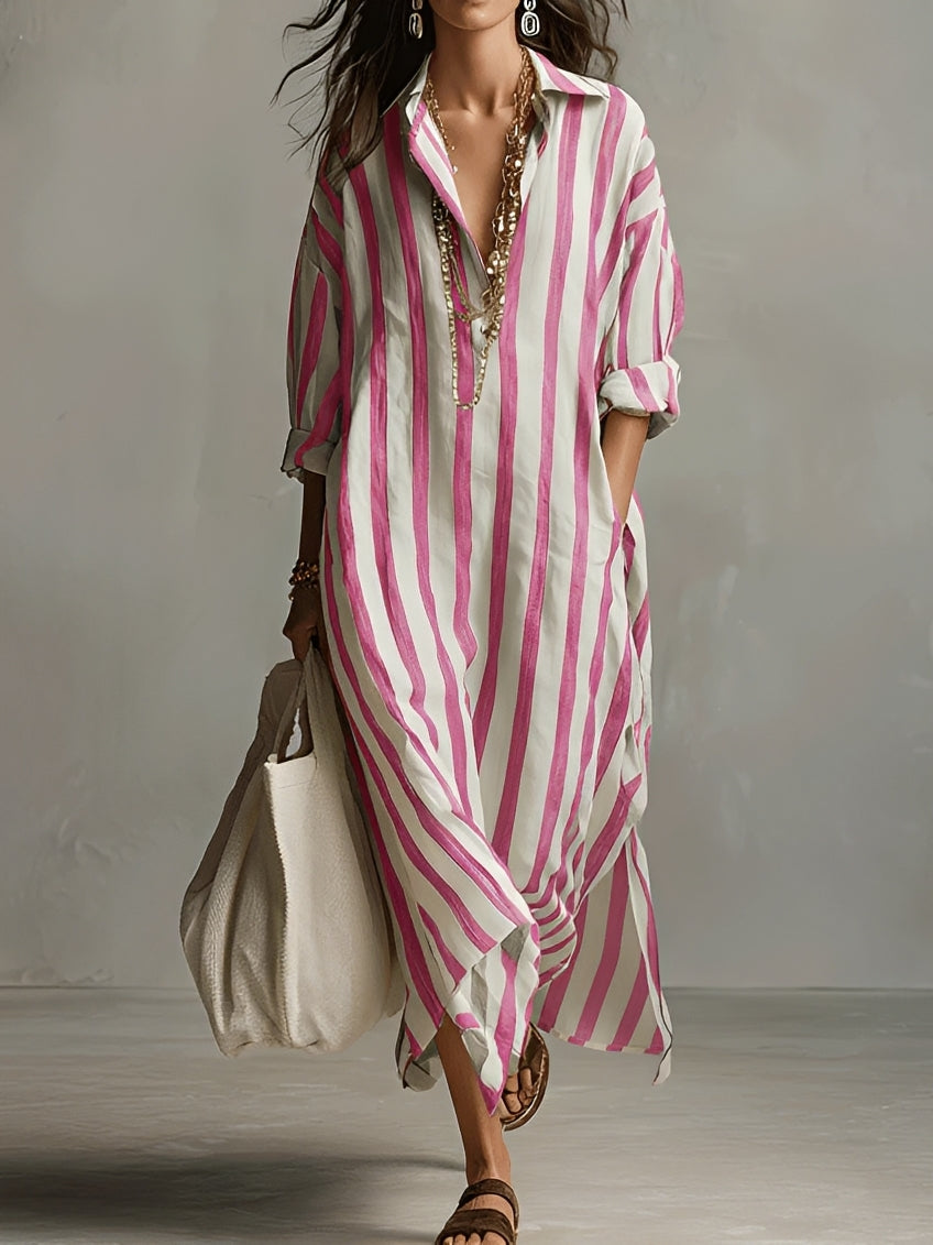 Charlotte - Vestido Listrado em Linha A