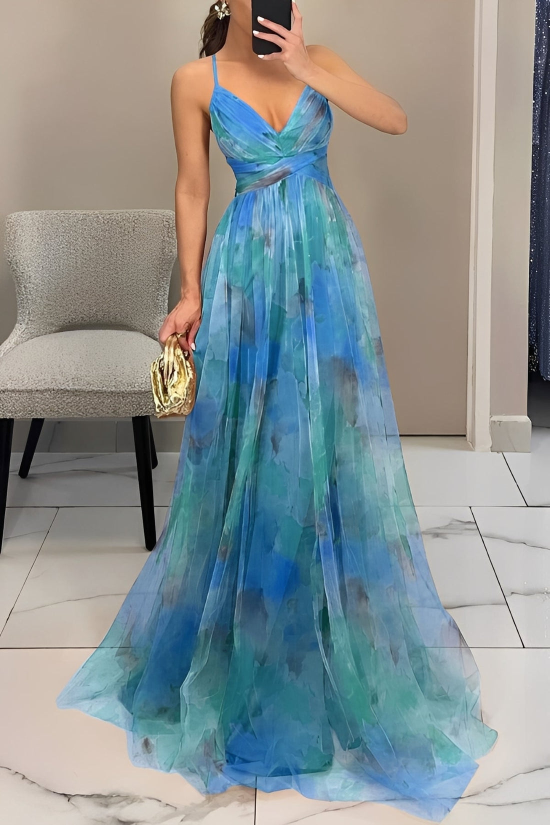 Davina - Vestido Maxi Linha-A Estiloso