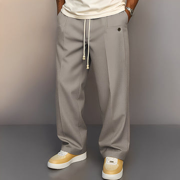 Kevin - Calça masculina reta e casual com perna larga