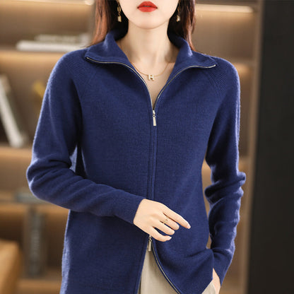 Alicia - Elegant knitted jacket with double closure for women