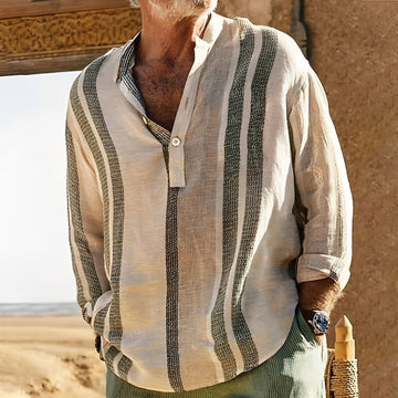 Dale - Camisa listrada de caimento solto para homens