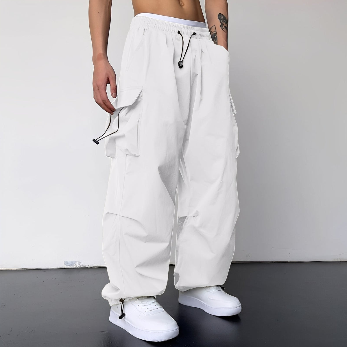Kaleb - Calça cargo trendy com perna larga