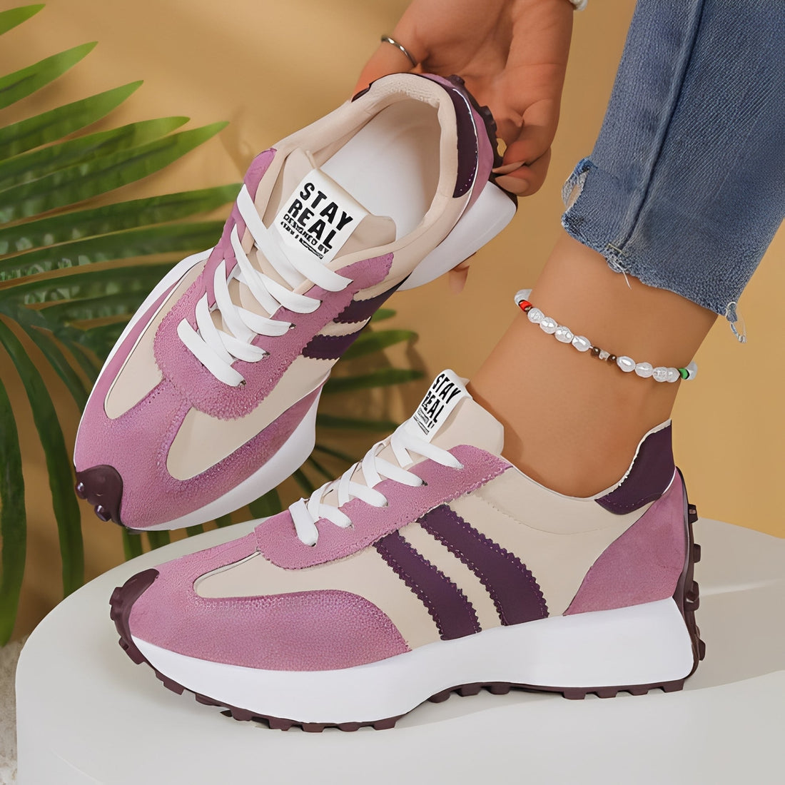 Lauren - Sapatos casuais com sola grossa para mulheres
