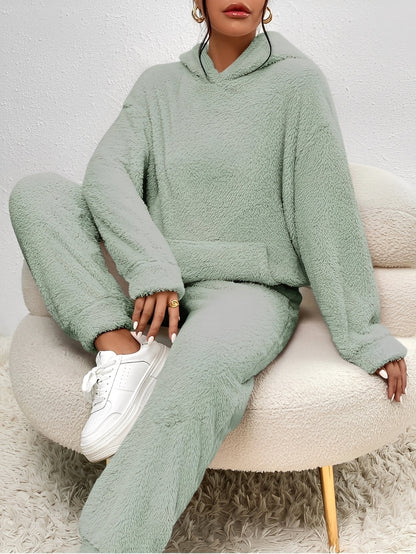 Hailie - Simples, confortável conjunto de fleece com capuz para mulheres