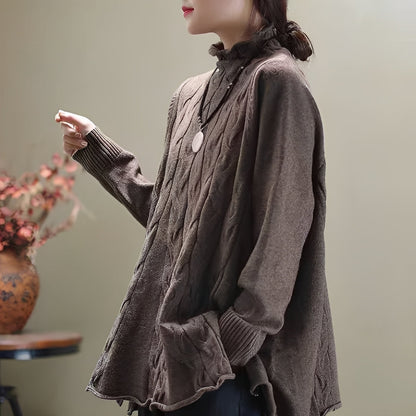 Carla - Pulôver Gola Alta Solto para Mulheres