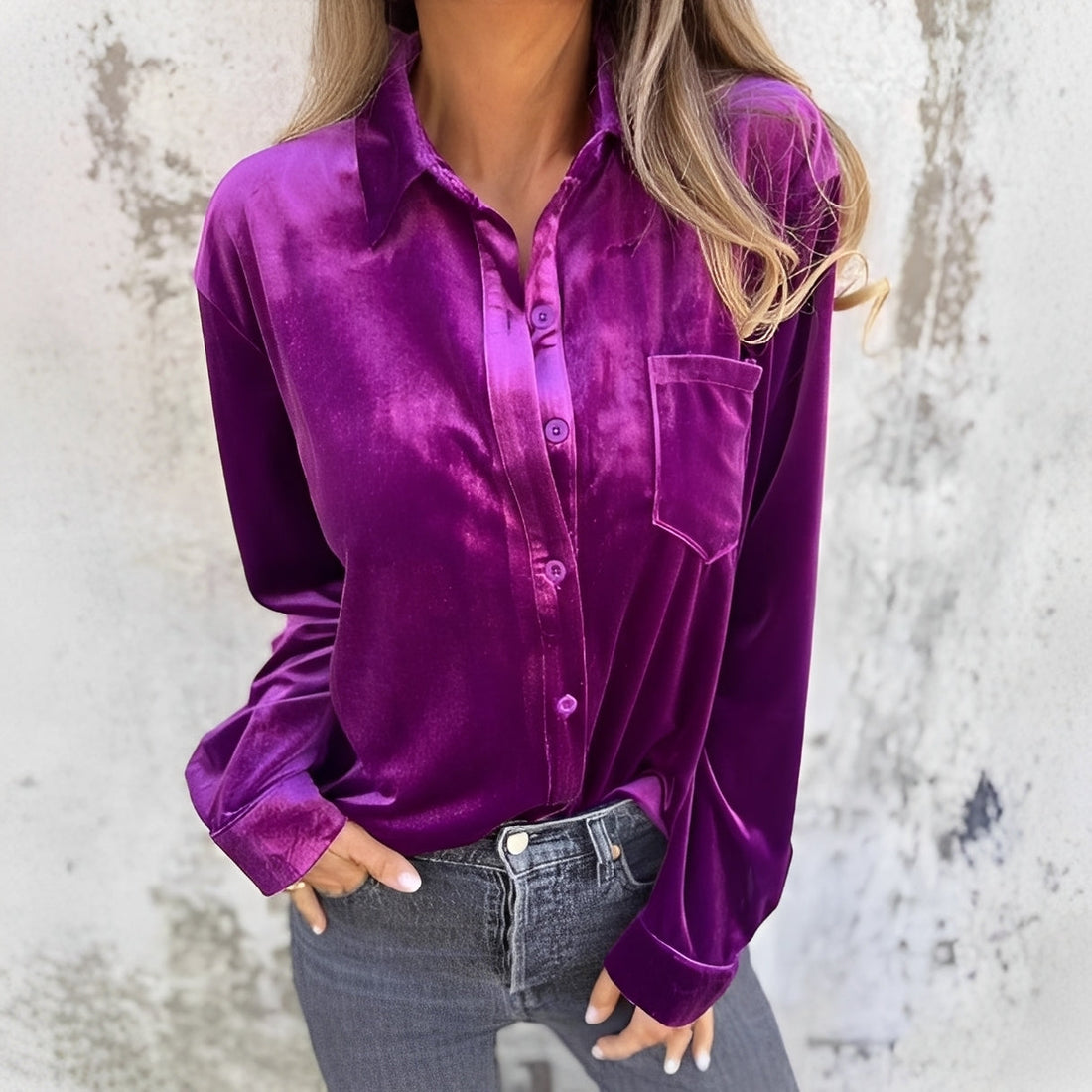 Jessie - Blusa de Botão com Manga Longa