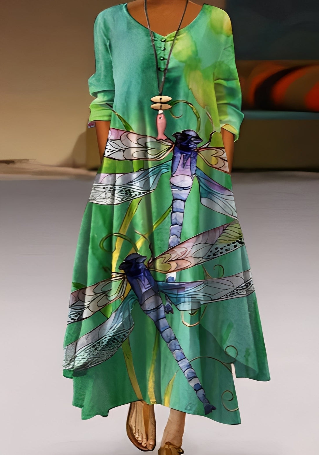 Belle - Vestido elegante e solto com estampa para mulheres