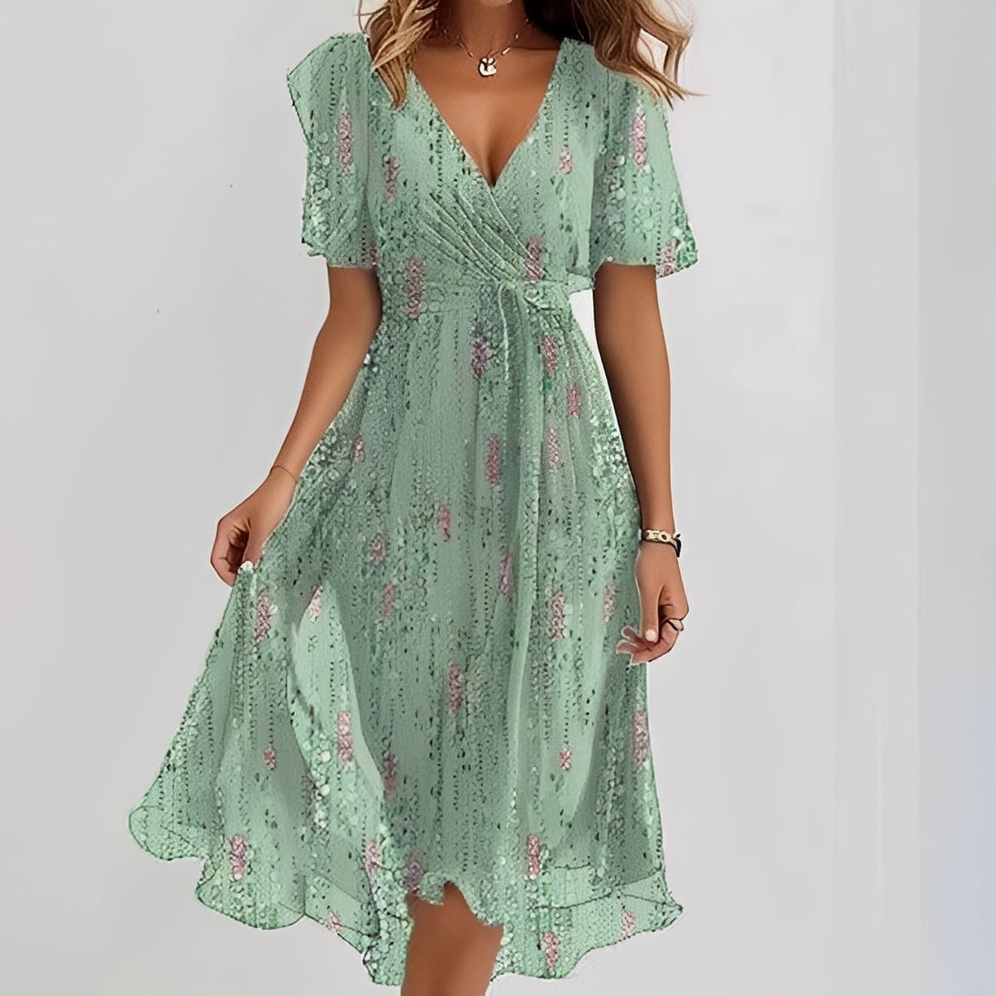 Emelia - Vestido de Chiffon Floral