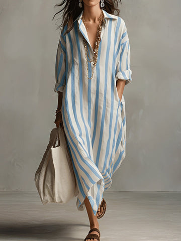 Charlotte - Vestido Listrado em Linha A