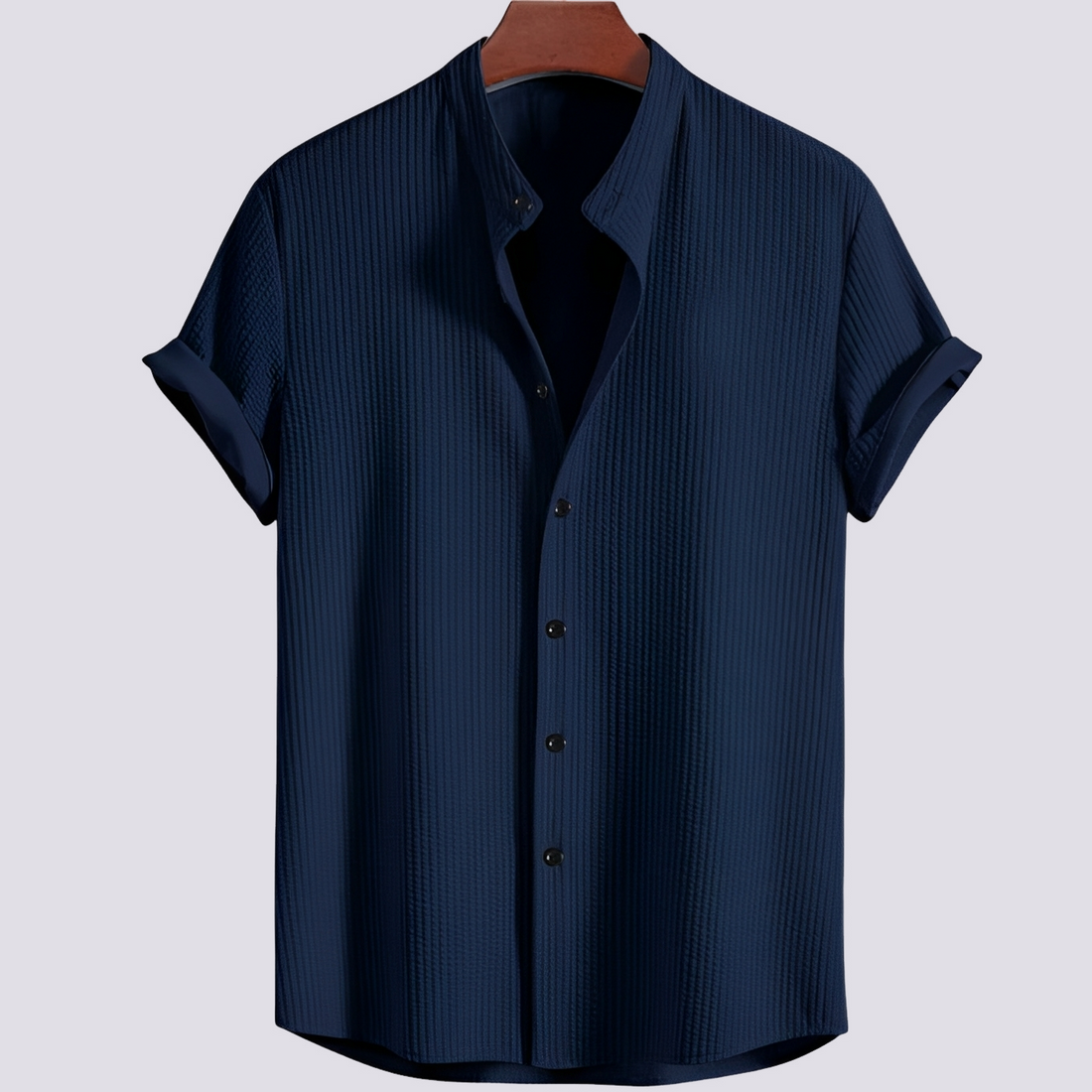 Johnny - Camisa canelada casual e folgada para homens