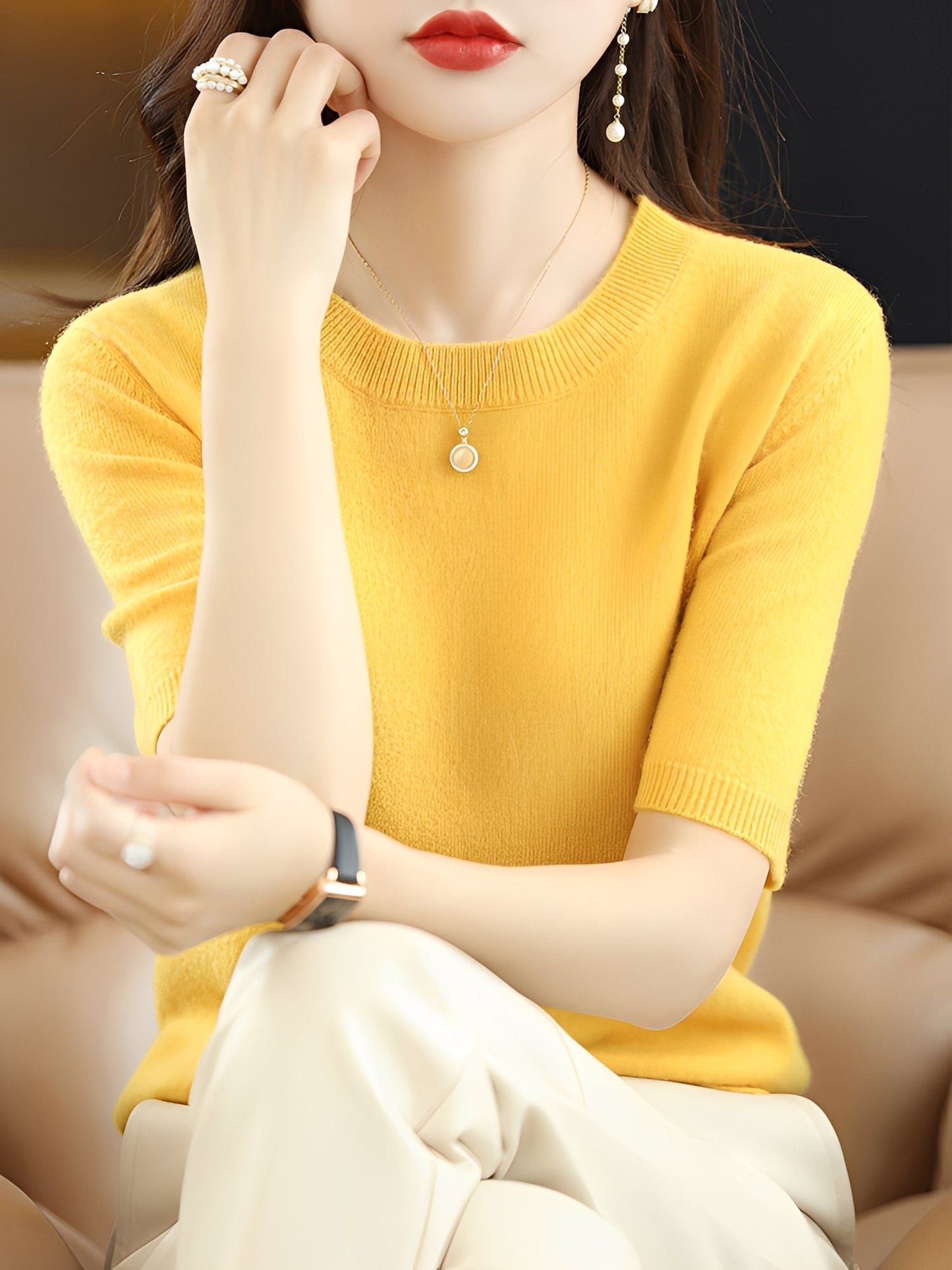 Blandine - Camisola de mangas curtas para mulher