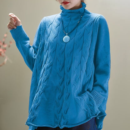 Carla - Pulôver Gola Alta Solto para Mulheres