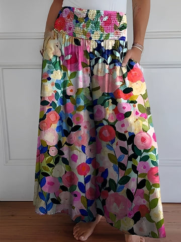 Halle - Calça casual de perna larga com bolsos para mulheres