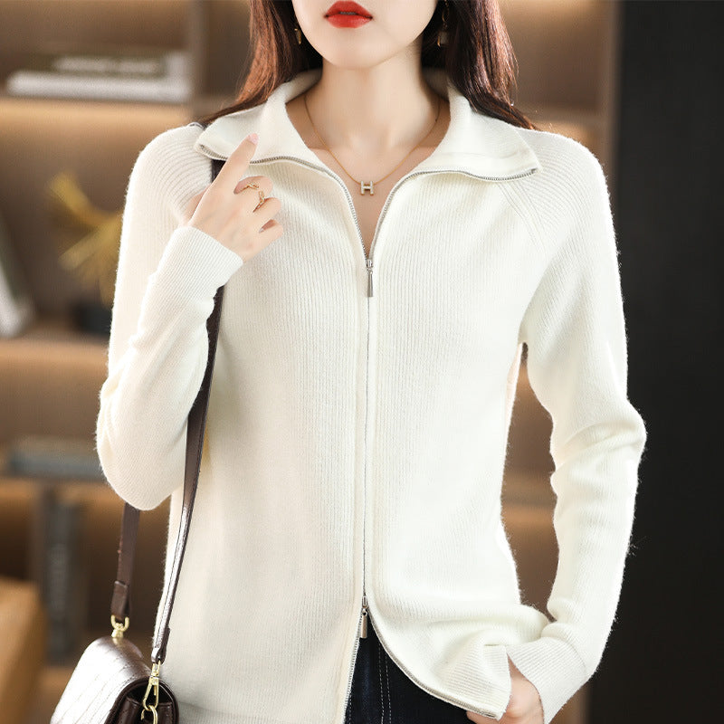 Alicia - Elegant knitted jacket with double closure for women