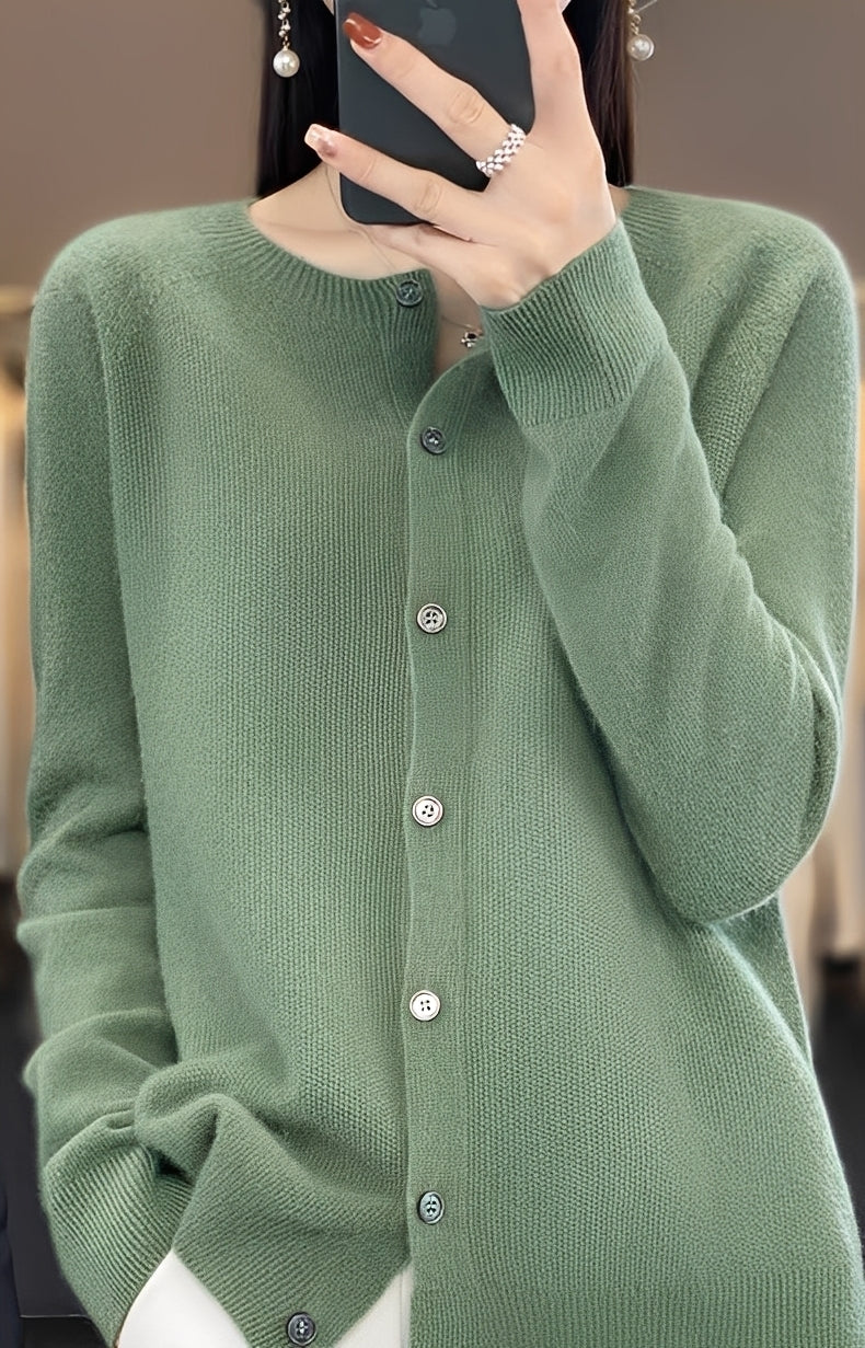 Addie - Moderna Cardigan de Lã de Caxemira para Mulheres