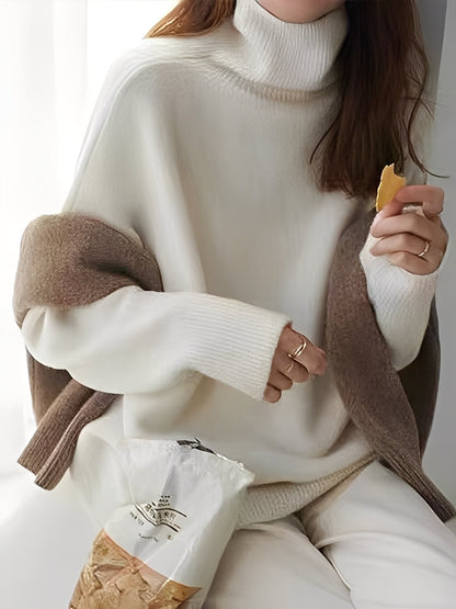 Adrienne - Eleganter, lockerer Kaschmirmantel mit Stehkragen