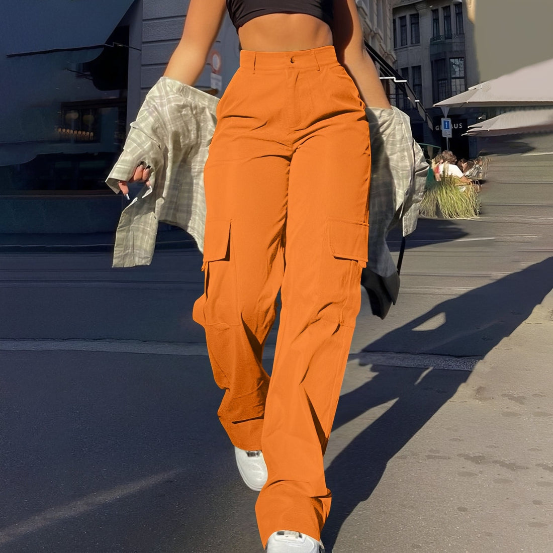 Sophie - Calça cargo casual de cintura alta para mulheres