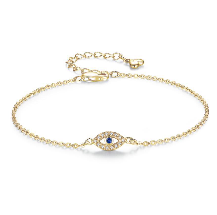 Bracelete a elos com olho maléfico - bracelete a elos com pendente olho maléfico