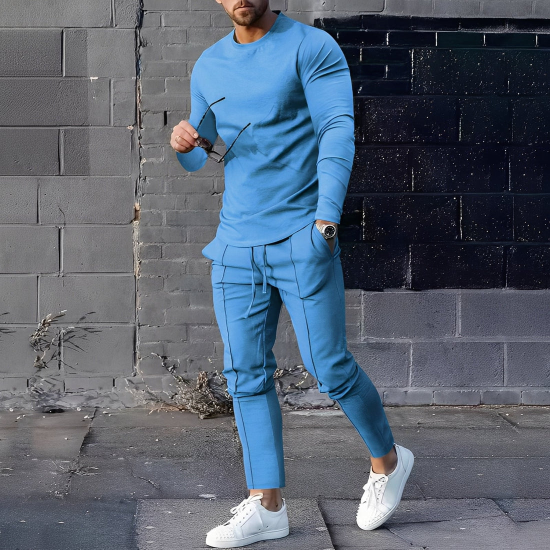 Adelard - Conjunto masculino composto por suéter e calça