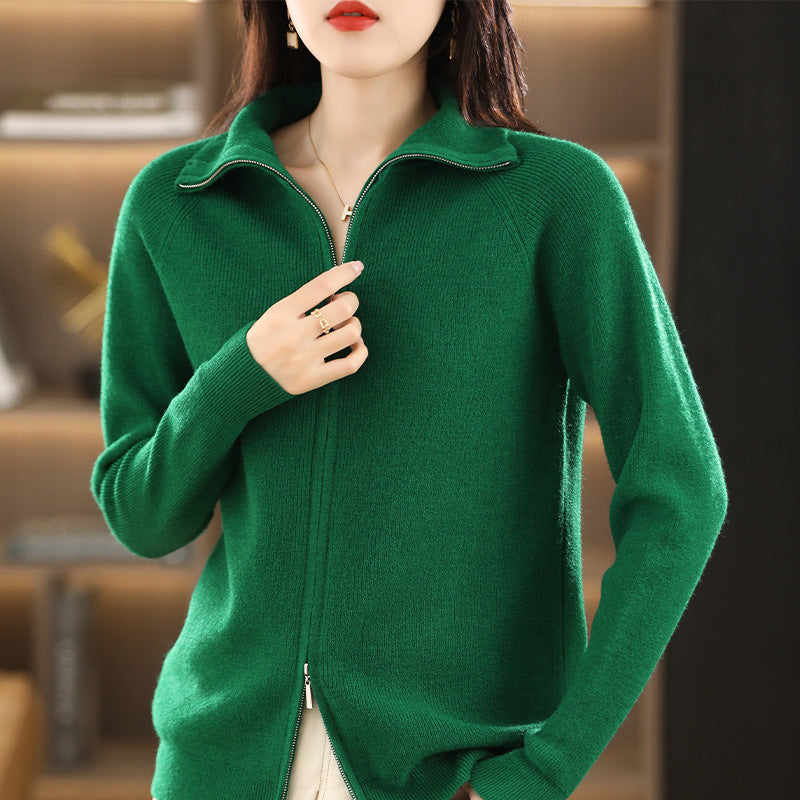 Alicia - Elegant knitted jacket with double closure for women