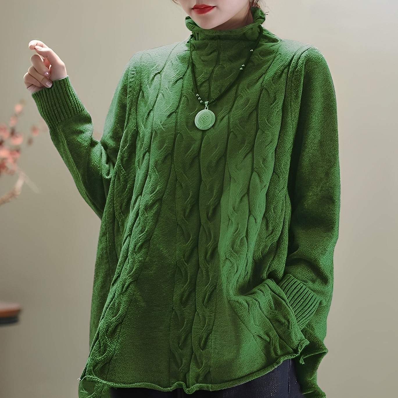 Carla - Pulôver Gola Alta Solto para Mulheres