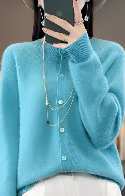 Addie - Moderna Cardigan de Lã de Caxemira para Mulheres