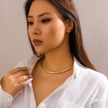 Colar Clavícula Anel - Choker delicado em forma de anel