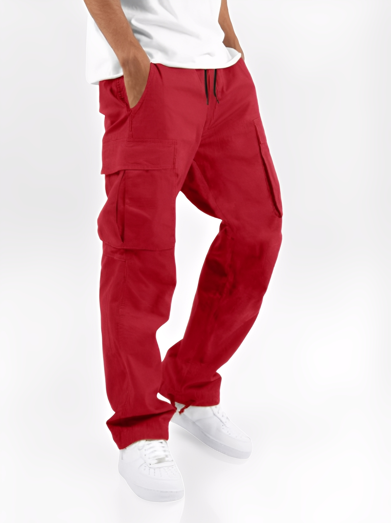 Cooper - Calça Cargo Casual com Cordão para Homens