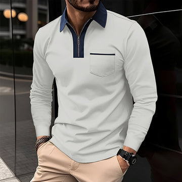 Jackson - Camisa Polo de Manga Longa Masculina - para Uso Casual