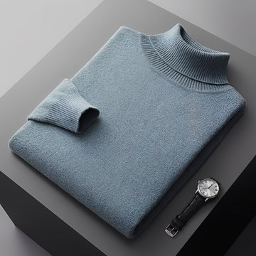 Osborn - Suéter masculino simples de gola alta