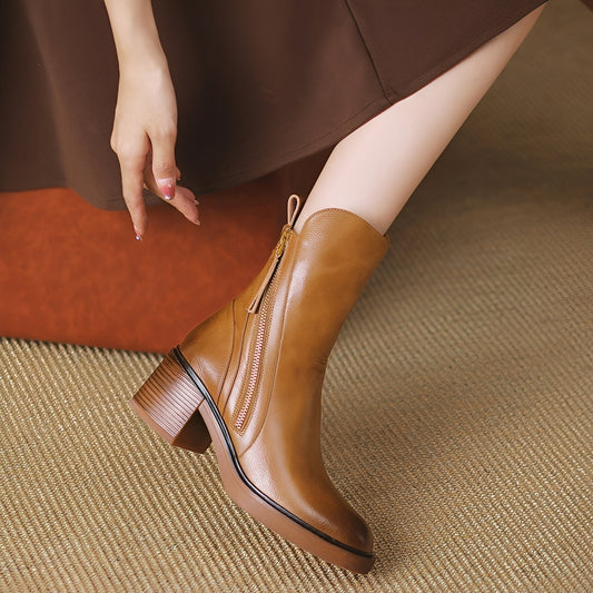 Connie - Elegante Stiefel mit breitem Absatz für Damen