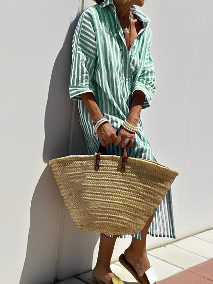 Amélie - Klassisches gestreiftes Kleid für Frauen